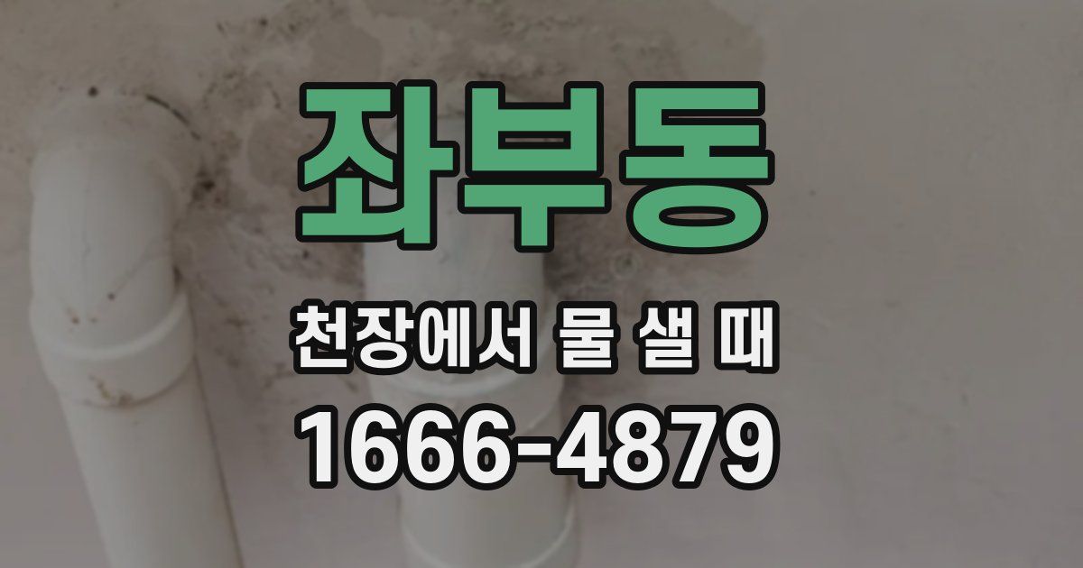 좌부동 천장에서 물 샐 때