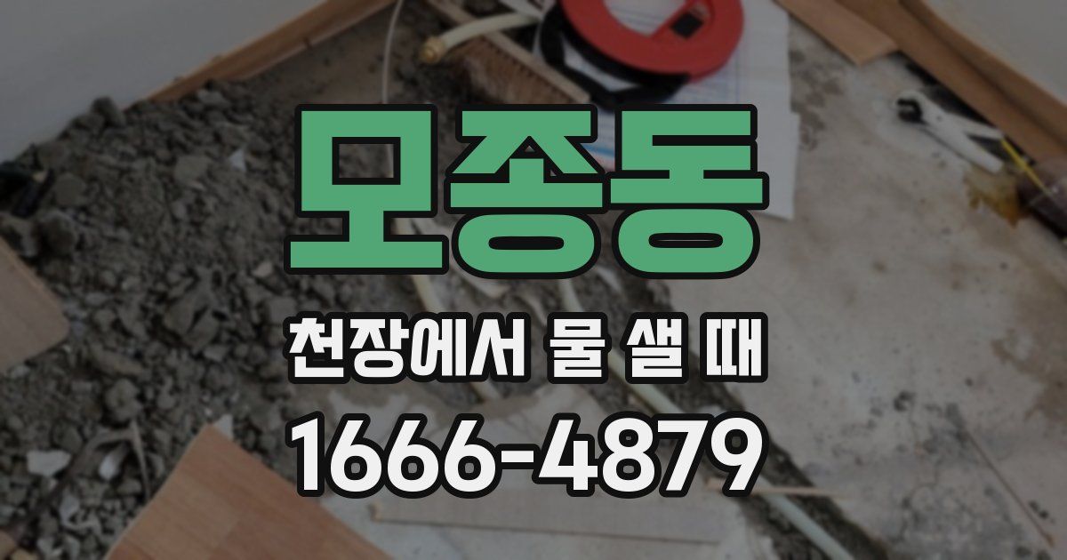 모종동 천장에서 물 샐 때