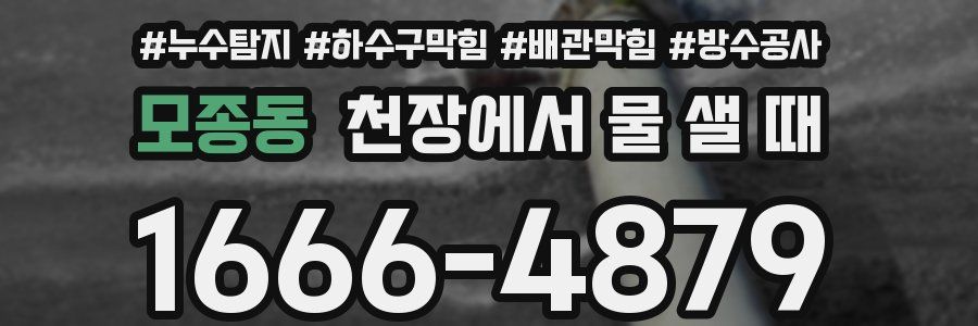 모종동 천장에서 물 샐 때