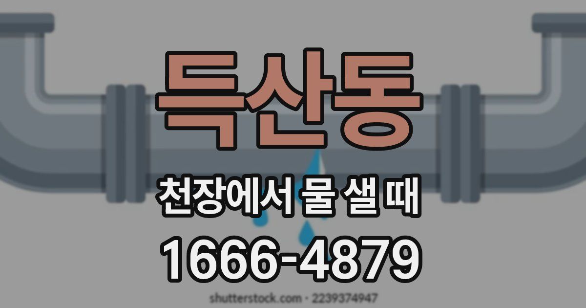 득산동 천장에서 물 샐 때