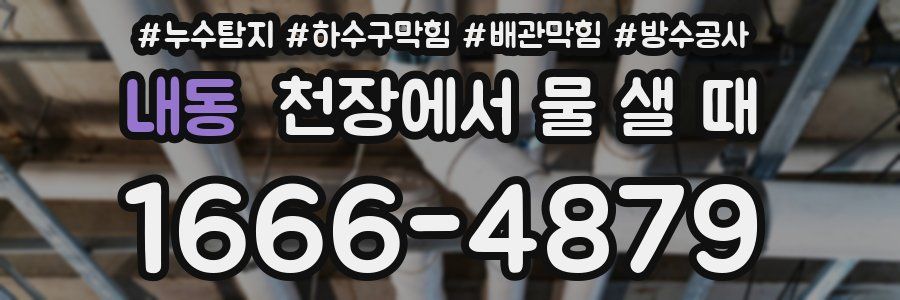 내동 천장에서 물 샐 때