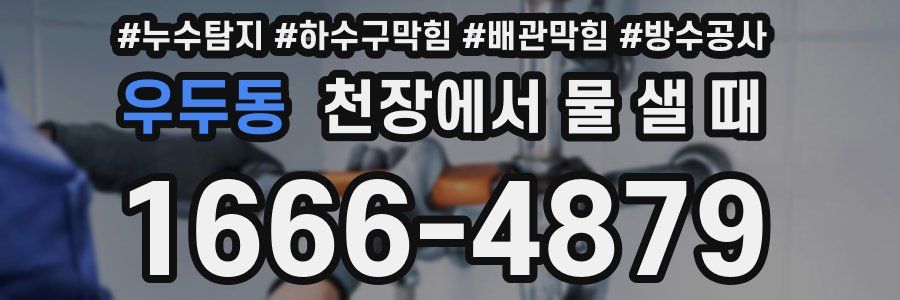 우두동 천장에서 물 샐 때
