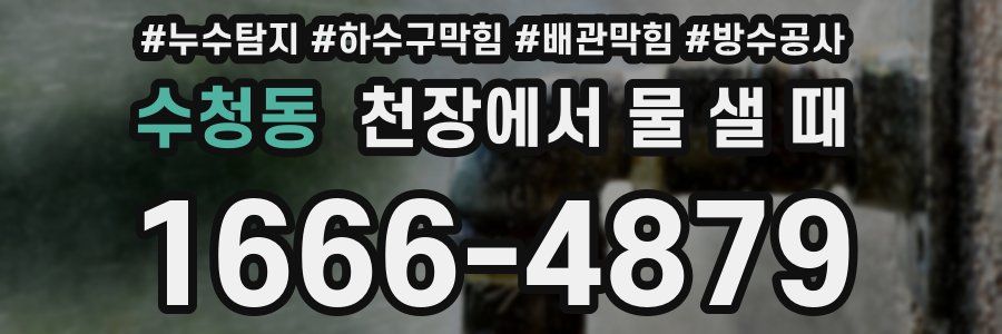 수청동 천장에서 물 샐 때