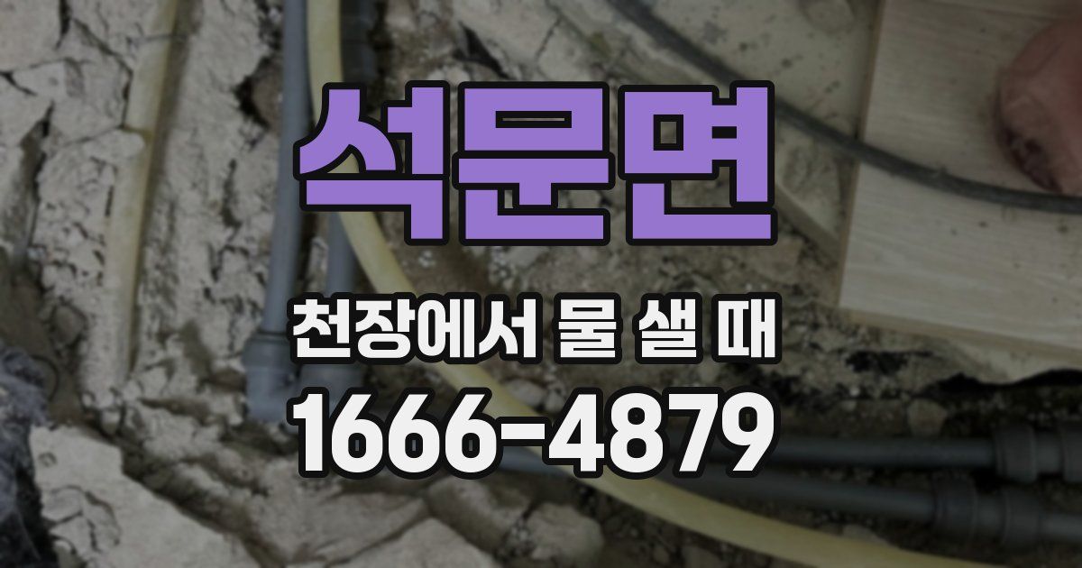 석문면 천장에서 물 샐 때