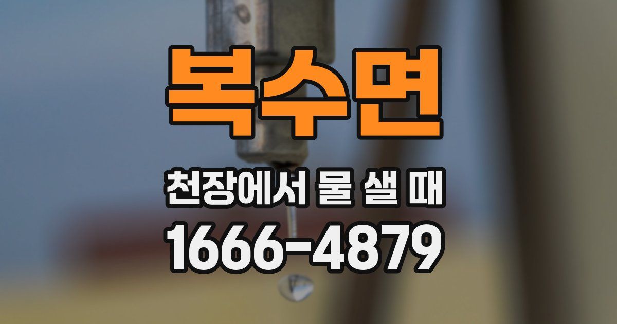 복수면 천장에서 물 샐 때
