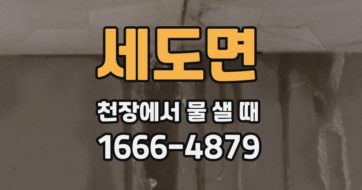 세도면 천장에서 물 샐 때