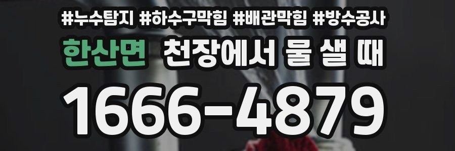 한산면 천장에서 물 샐 때
