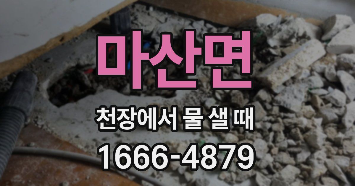 마산면 천장에서 물 샐 때