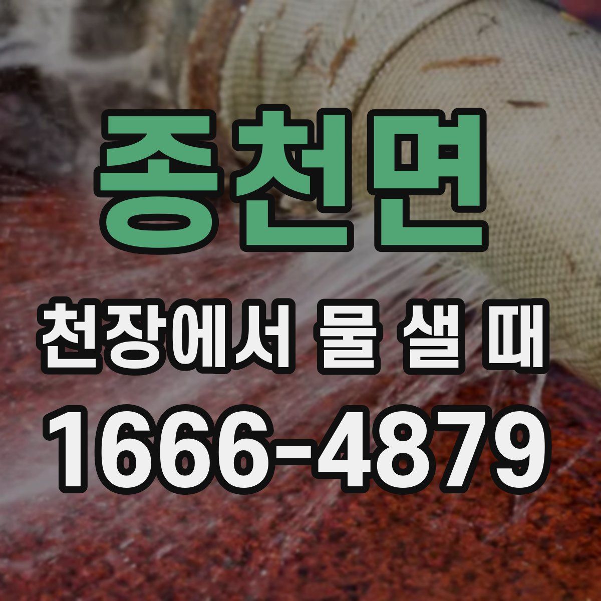 종천면 천장에서 물 샐 때