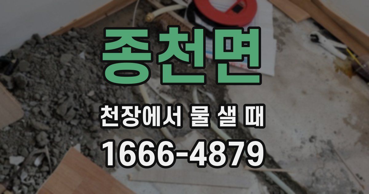 종천면 천장에서 물 샐 때