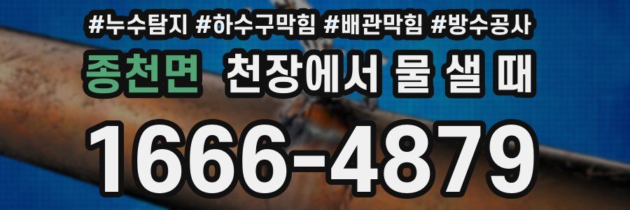 종천면 천장에서 물 샐 때