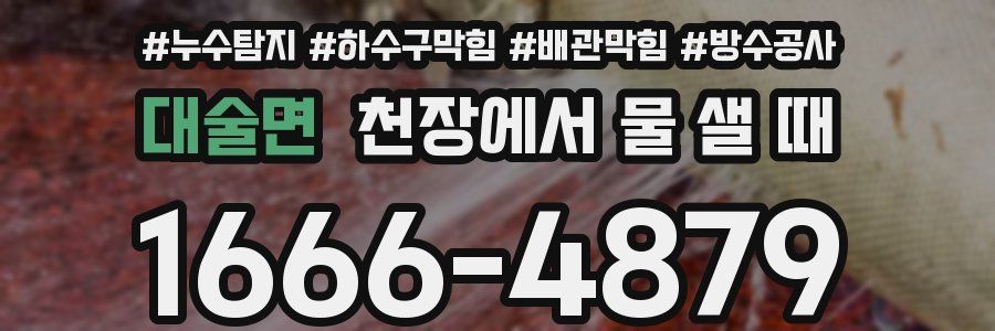 대술면 천장에서 물 샐 때