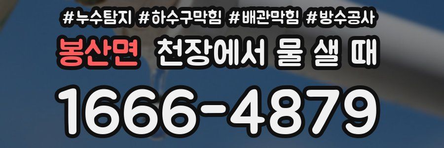 봉산면 천장에서 물 샐 때