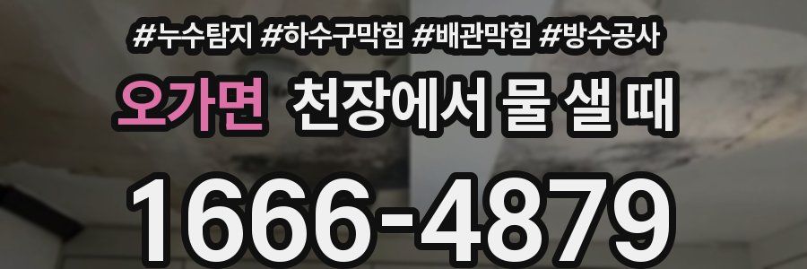 오가면 천장에서 물 샐 때