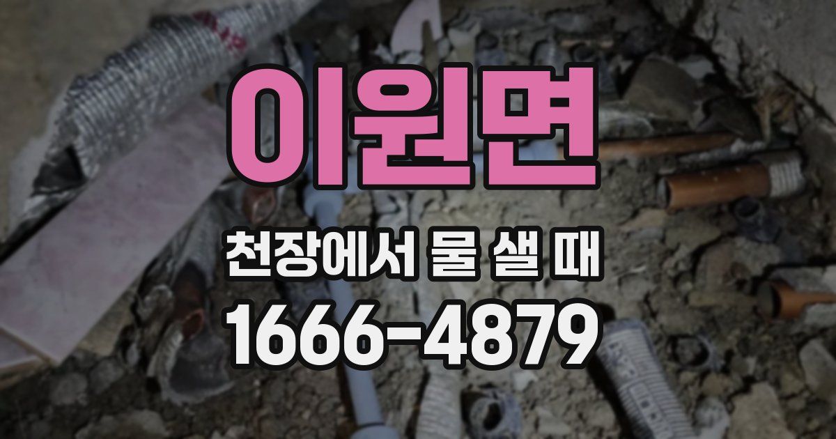 이원면 천장에서 물 샐 때