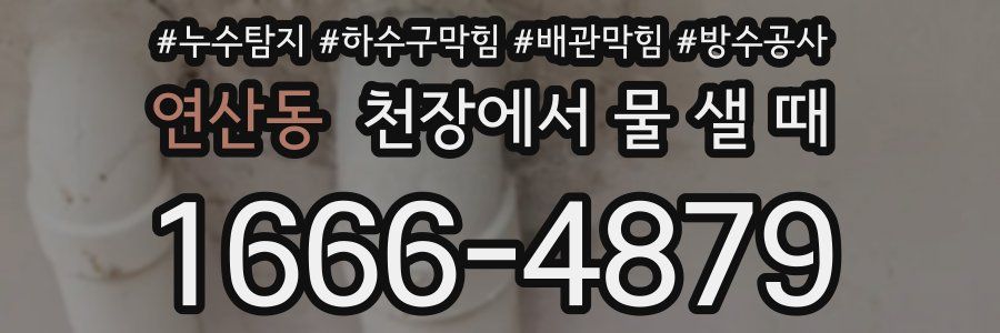 연산동 천장에서 물 샐 때