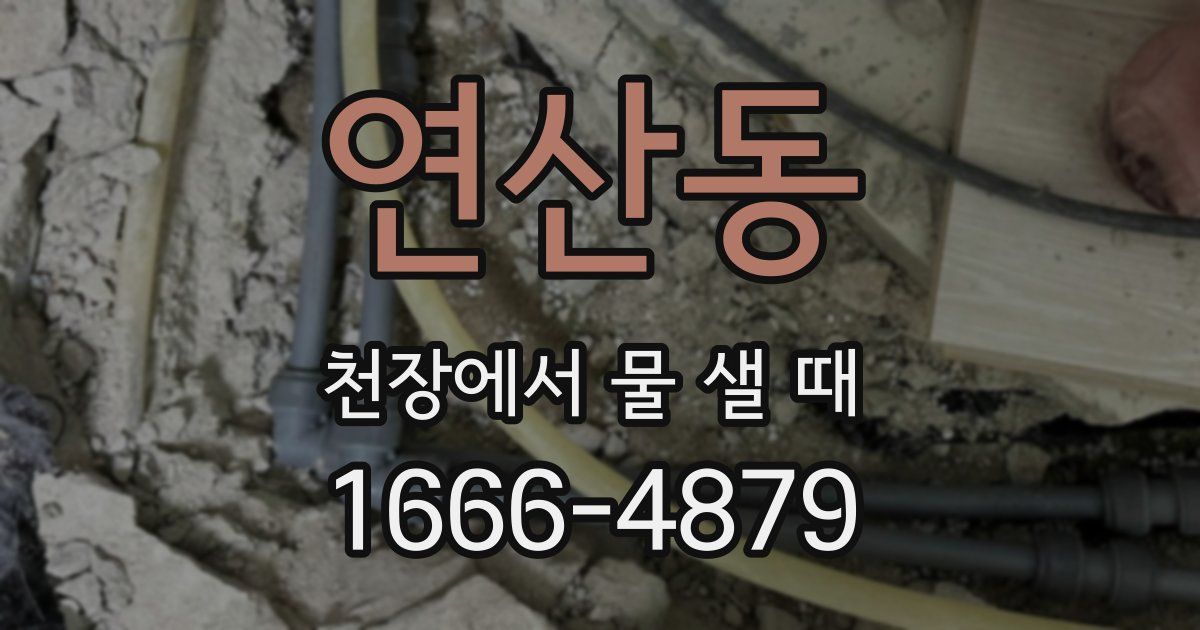 연산동 천장에서 물 샐 때