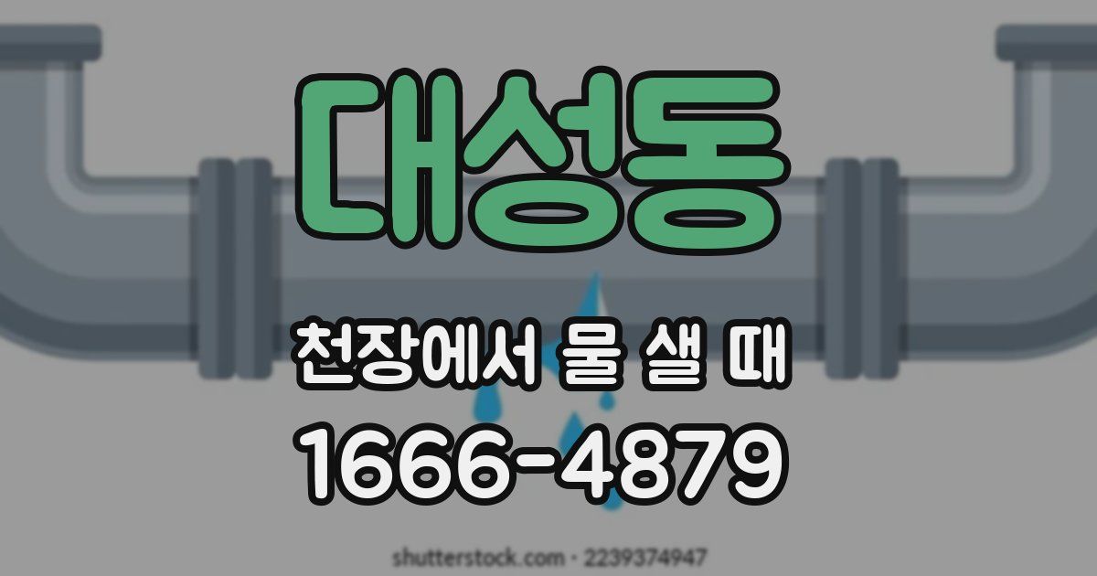 대성동 천장에서 물 샐 때