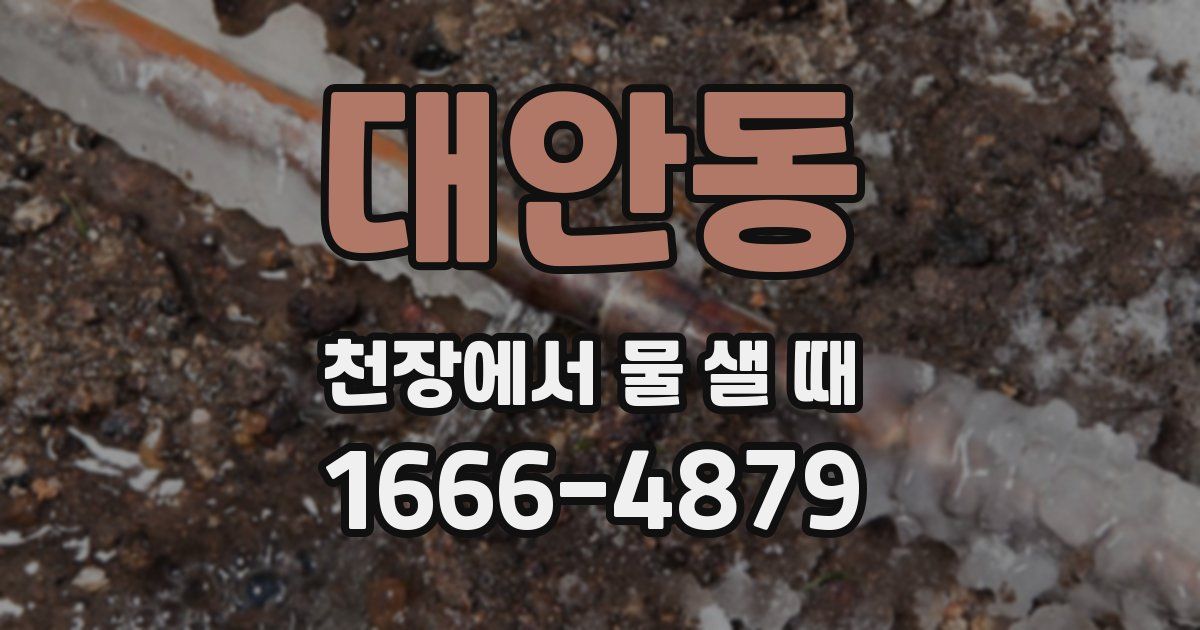 대안동 천장에서 물 샐 때