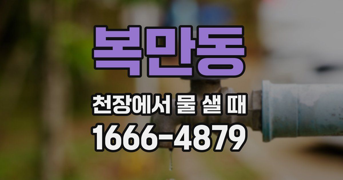 복만동 천장에서 물 샐 때