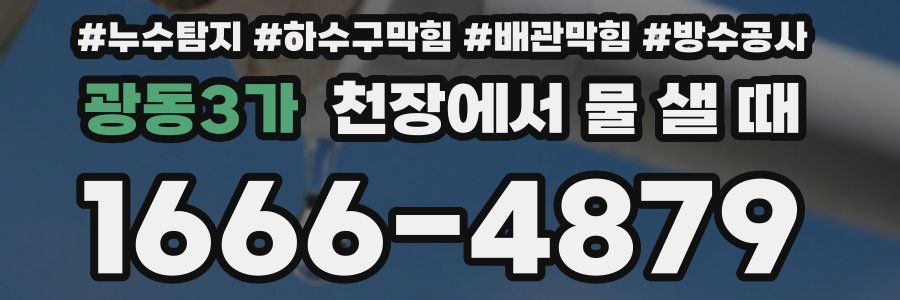 광동3가 천장에서 물 샐 때
