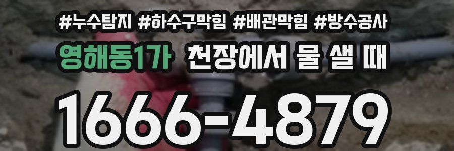 영해동1가 천장에서 물 샐 때