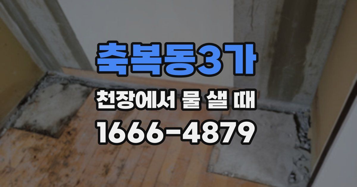 축복동3가 천장에서 물 샐 때