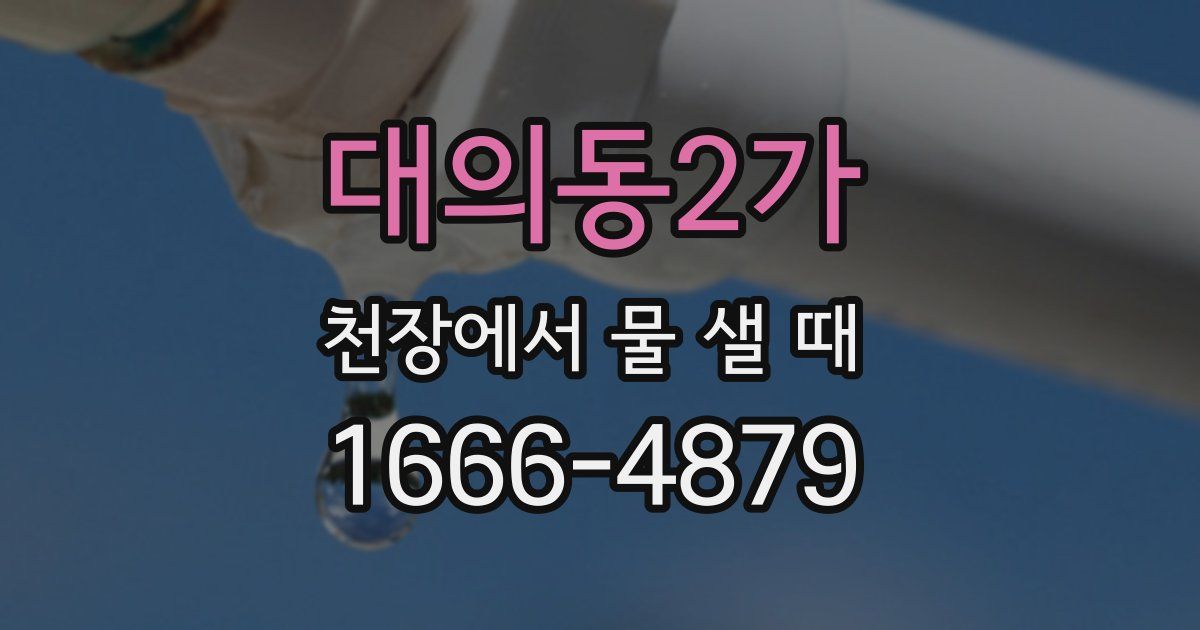 대의동2가 천장에서 물 샐 때