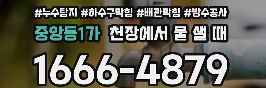 중앙동1가 천장에서 물 샐 때