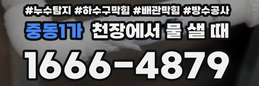 중동1가 천장에서 물 샐 때