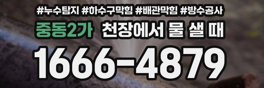 중동2가 천장에서 물 샐 때