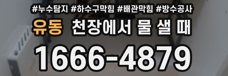 유동 천장에서 물 샐 때