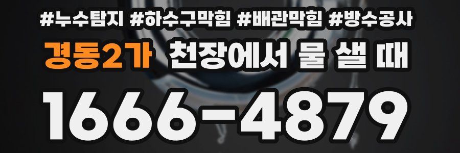 경동2가 천장에서 물 샐 때