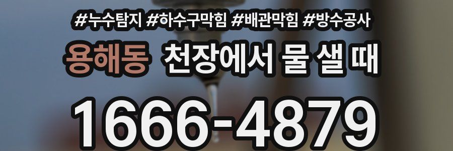 용해동 천장에서 물 샐 때