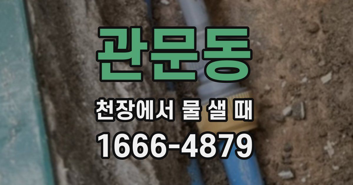 관문동 천장에서 물 샐 때