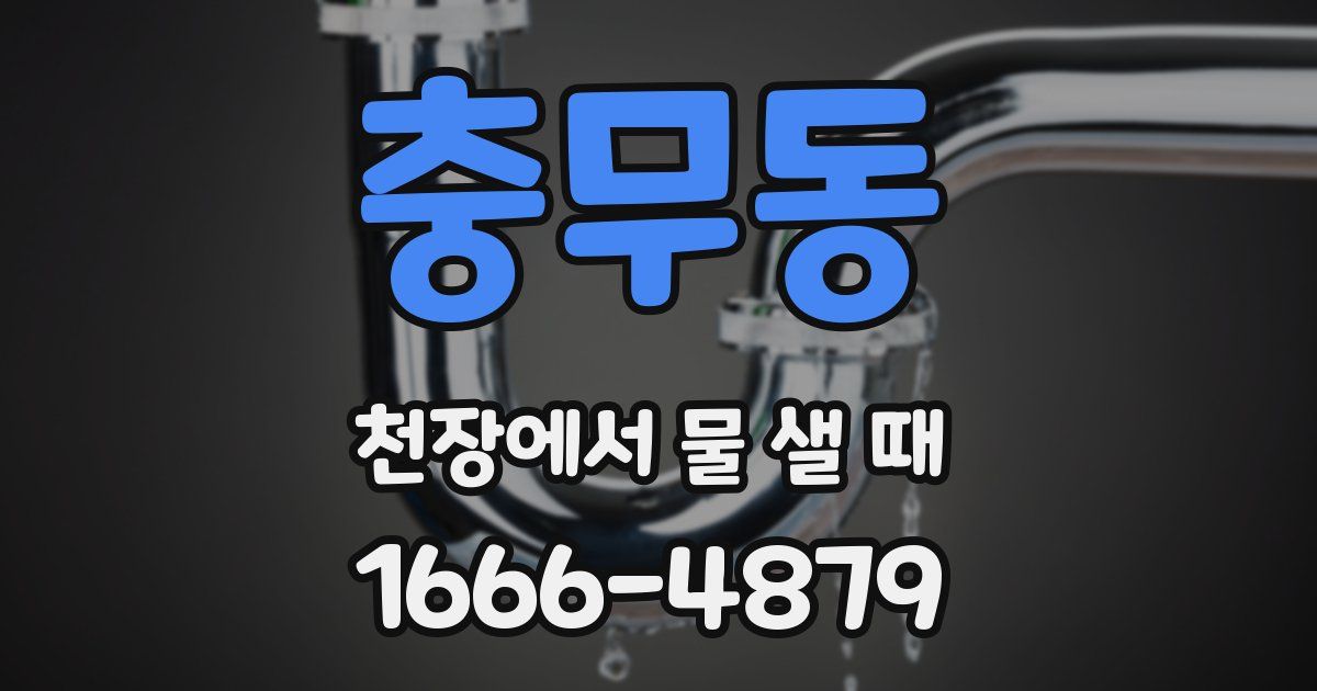 충무동 천장에서 물 샐 때