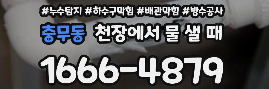 충무동 천장에서 물 샐 때