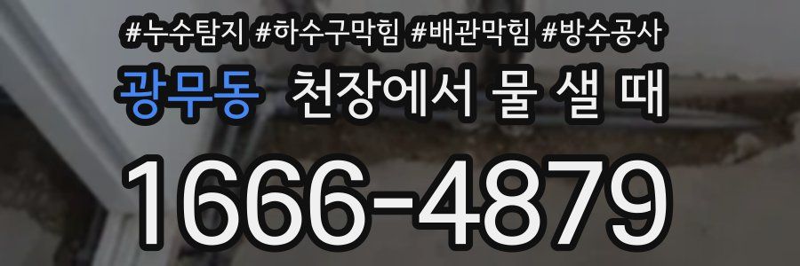 광무동 천장에서 물 샐 때