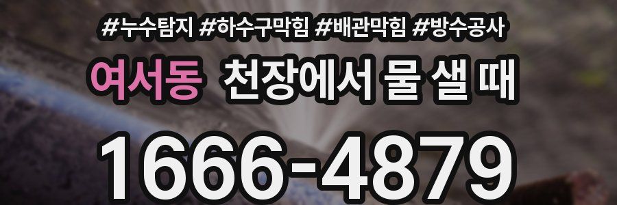 여서동 천장에서 물 샐 때