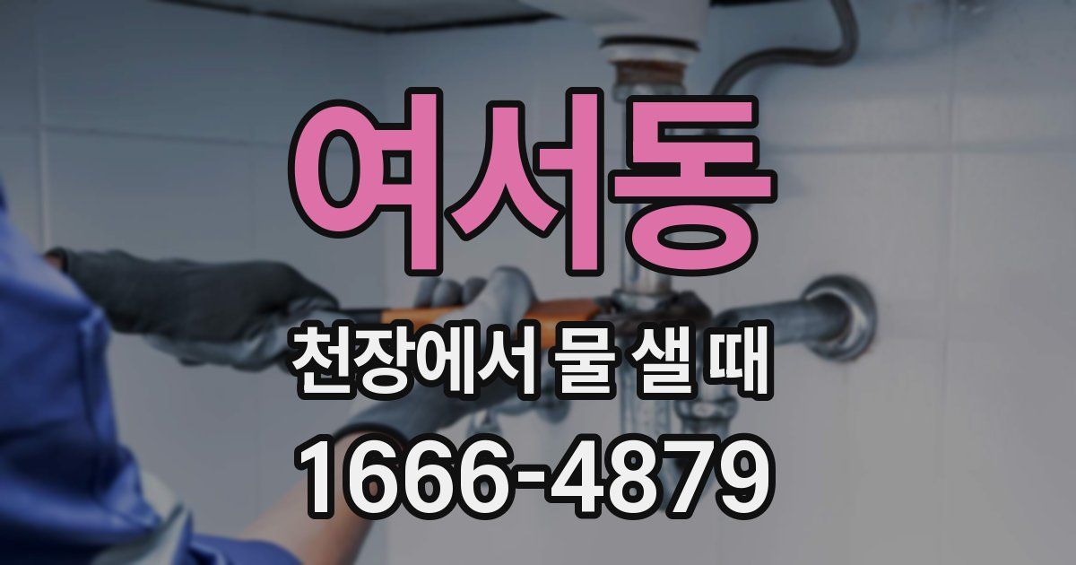 여서동 천장에서 물 샐 때