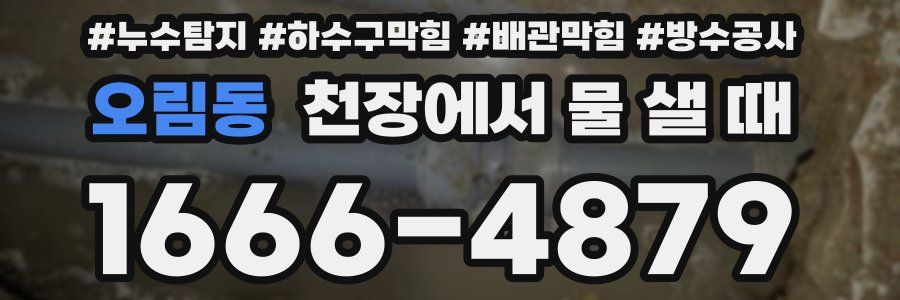 오림동 천장에서 물 샐 때