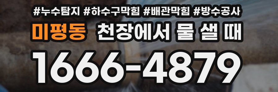 미평동 천장에서 물 샐 때