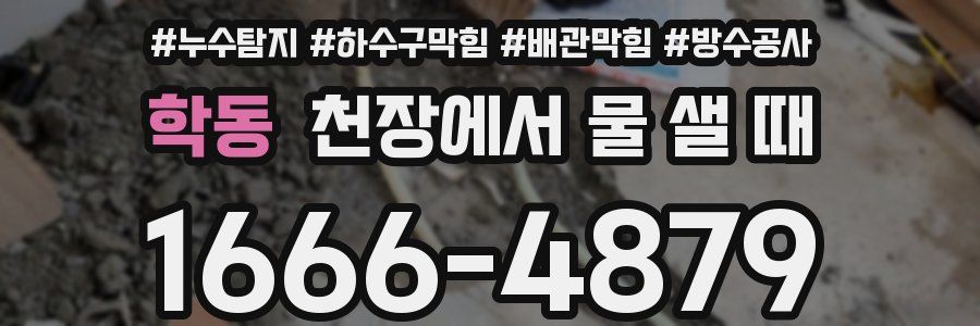 학동 천장에서 물 샐 때