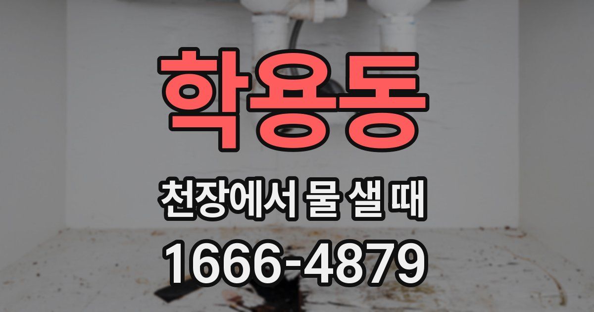학용동 천장에서 물 샐 때