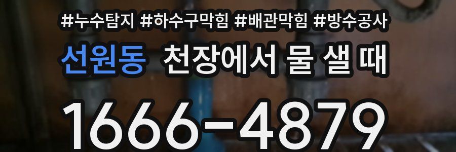 선원동 천장에서 물 샐 때