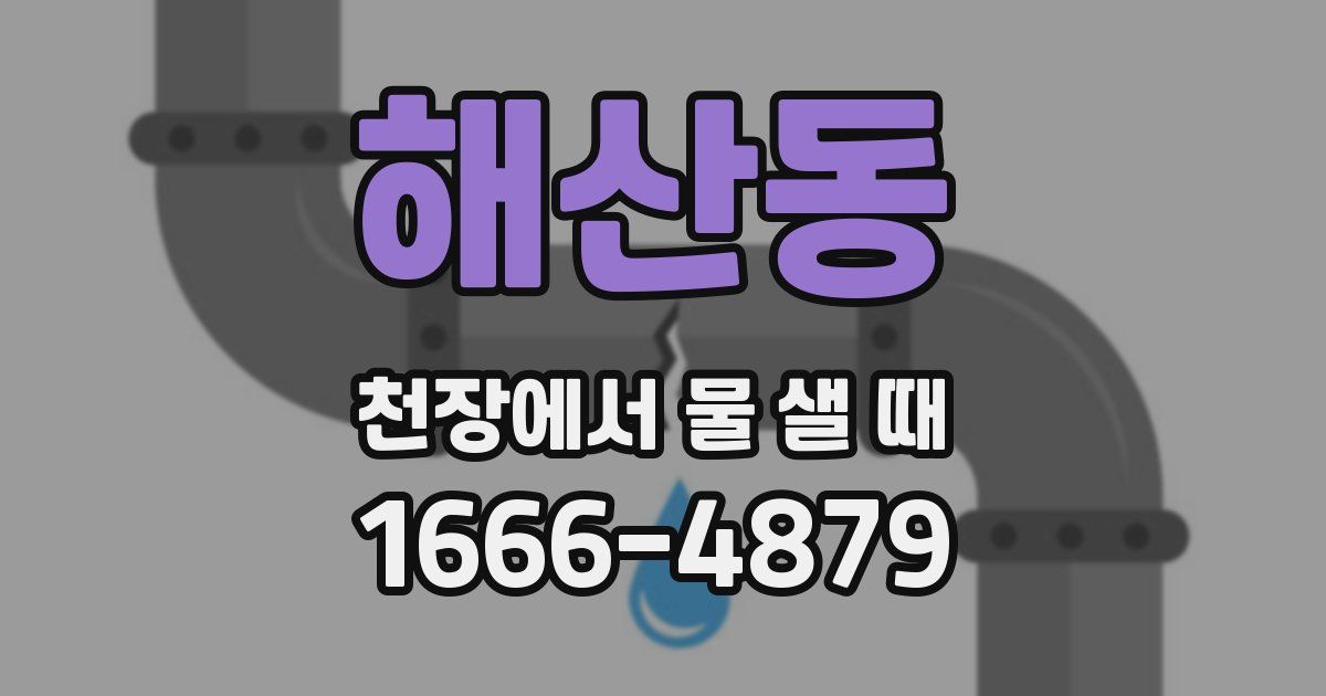 해산동 천장에서 물 샐 때