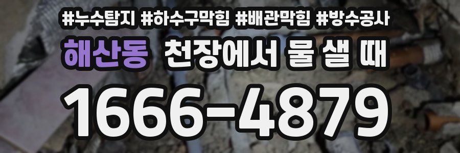 해산동 천장에서 물 샐 때
