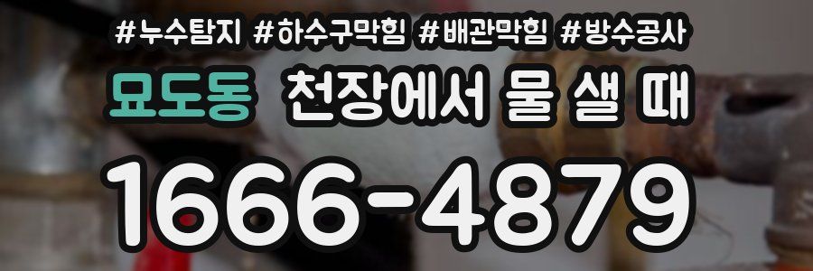묘도동 천장에서 물 샐 때
