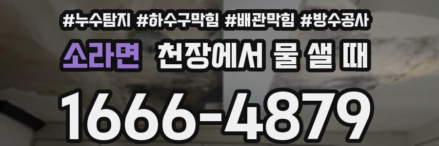 소라면 천장에서 물 샐 때