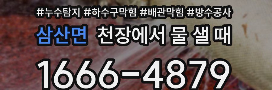 삼산면 천장에서 물 샐 때